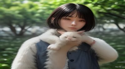 日日视频搞笑视频封面，一只橘猫盯着主人手机屏幕看视频的表情极为专注，画面温馨搞笑